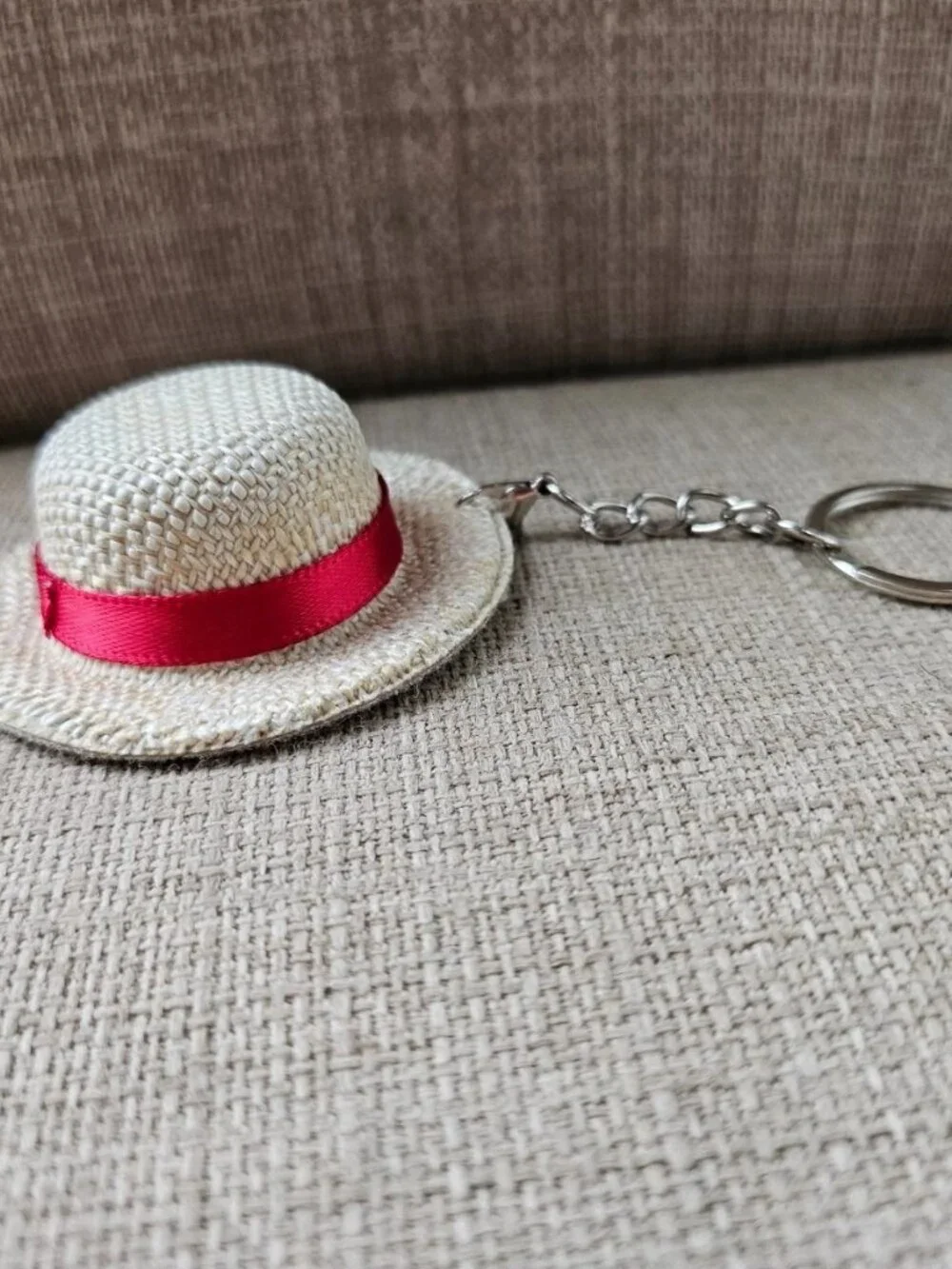 Keys Holder Handmade Straw Hat Anime Design Keychain keyring